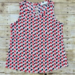 Geometric Patterned Sleeveless Blouse Medium